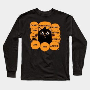 Antisocial Cat Long Sleeve T-Shirt